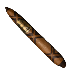 A Cordoba & Morales Grand Salomone cigar with a distinctive, patterned dual-wrapper design.